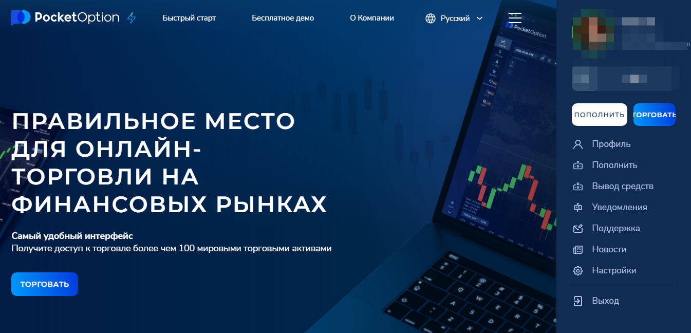 Pocket Option: how to understand and work with a linear graph